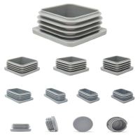 ♛✑﹊ 12pcs Plastic Plug Insert Gray Blanking End Caps Tube Pipe Insert Plug Dust Cover for Metal Tubing Fences Glide Chairs Furniture