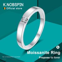 {Zhongxi Ornamerity} KNOBSPIN 4Mm แหวนตัด Moissanite เจ้าหญิง S925ชุบเงินสีขาวทองแหวนเครื่องประดับอย่างดีสำหรับผู้ชายผู้หญิง