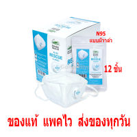 Snake Brand N95 Mask หน้ากากอนามัย ป้องกันฝุ่นพิษ PM 2.5 Rescue Guard เอ็น 95 ตรางู แพ็ค 12 ชิ้น (1กล่อง) Gohealthy