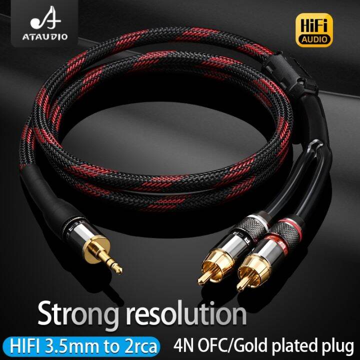 HIFI 3.5mm to 2 RCA Audio cable 3.5MM male to 2 Rca Male 0.5m1m1