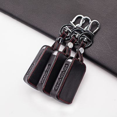 ◊◕ Leather Car Key Cover Case for Mazda 3 Alexa CX4 CX5 CX8 2019 2020 2/3/4 Buttons Smart Remote Control Car Key Case Cap Holder