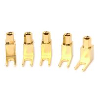 5PCS Banana to Spade Adapter Plugs Y ประเภทลำโพงตัวเชื่อมต่อสายเคเบิล Banana