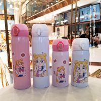 Kawaii Sailor Moon Thermos Bottle Cute Hot Water Bottle Cartoon Stainless Steel Christma Gift Cup Portable Leakproof Thermos Cup