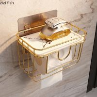 ◆✶❍ Toilet Roll Holder Wrought Iron Marble Ceramics Storage Rack Wall-mounted Tissue Holder Tissue Box Paper Holders Napkin Holders