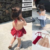 Childrens clothing baby girls condole belt vest chinese-style chest coveri童装女童吊带背心宝宝肚兜露背裙2023小女孩系绳上衣儿童护肚Dd824z