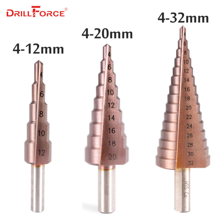 m35สว่าน4-12-20-32มม-ดอกสว่านเจาะแบบขั้น-hss-โคบอลต์เหล็กความเร็วสูงดอกสว่านโคบอลต์เครื่องมือชุดเครื่องตัดรูสำหรับสแตนเลส