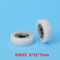 20pcs100pcs Flat Roller 6*22*7mm 696ZZ Bearing POM Plastic Coated Pulley Door Window Guide Wheel 6x22x7mm