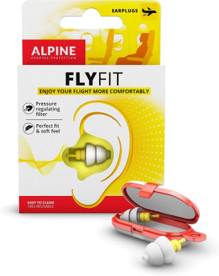 Alpine Hearing Protection Alpine FlyFit - Earplugs for Pressure Relief &amp; Preventing Ear Pain While Flying - Airplane Travel Essentials - Comfortable Reusable Hypoallergenic Earplugs with Ultra Soft Filter