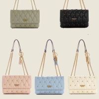 GUESS New retro solid color European and American fashion rhombic chain rivet bag shoulder Messenger handbag