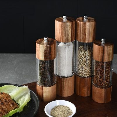 1pcs Pepper Grinder Transparent Salt and Pepper Mill Salt Grinding Ceramic Core Multipurpose Cruet Kitchen Tools