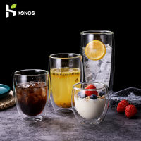 Konco แก้วใส่เครื่องดื่มนมถ้วยกาแฟ250/350/450มล. แก้วทรงกลมแก้วน้ำแก้วดื่มใส่ของหวาน