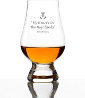 Official Glencairn Scottish Whisky Glass Engraved with My Heart is in the Highlands Robert Burns Quote | Made in Scotland