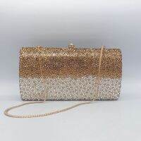 【YD】 Luxury Gold/White/Gold Rhinestone Evening Clutch Purse Best Designer Ladies Wedding Clutches Female Handbags