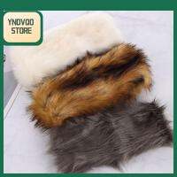 YNDVQO STORE อบอุ่น ที่ปิดหูกันหนาว Snow Earwarmer ขนสัตว์ faux ที่คาดผมขนเทียม หมวกฤดูหนาวสำหรับผู้หญิง หมวกรัสเซียปุย