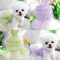 Puppy Lace Pet Yarn Puppy Skirt Teddy Bomei Summer Clothes Bichon Sweater Solid Color Dog Clothes Noble Pet Princess Dress Dresses