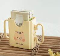 Dtd baby milk pack holder ที่ใส่กันบีบกล่องนม สีเหลือง ลายกระรอก (ใหญ่)