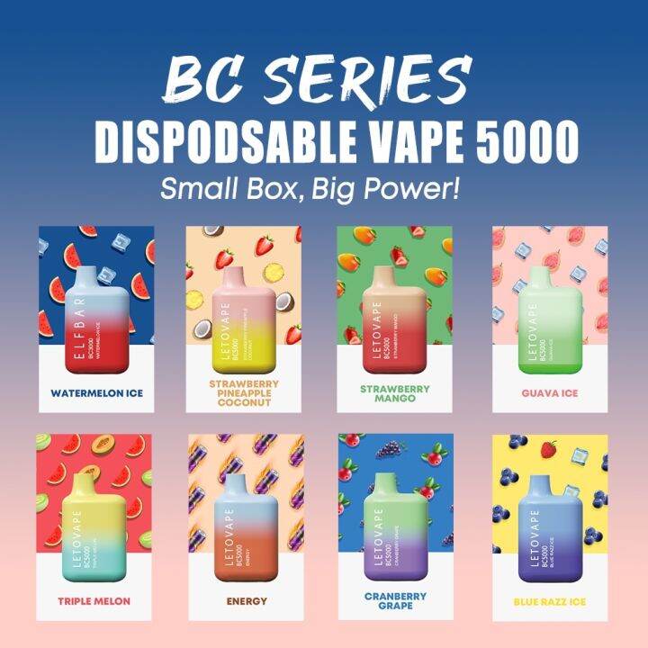 100 Legit LETOVAPE 5000 Puff PUFF BAR Disposable Pod Vape Pen 50mg All ...