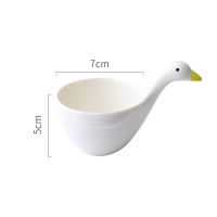 Cute Ceramic Duck Bowl Handmade Saucebowl Small Pottery Spice Bowl Trinket Dish Home Storage Animal Seasoning Keeper Salt Holder