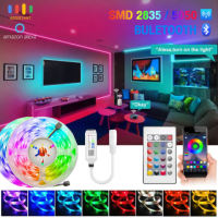 HighSpeed ไฟเส้น LED 5M/10M/15M เชือกไฟสีเปลี่ยน 2835/5050 RGB ไฟ LED LED Strip พร้อมรีโมทย์ และAdapter ไฟประดับ ไฟตกแต่ง ไฟแต่งห้อง  ไฟกลางคืน โหมดกะพริบ