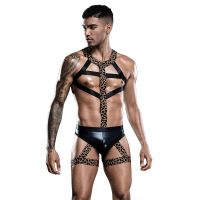 Full Body Chest PU Harness Lingerie For Men Caged Punk Leather Gothic Straps Cage Vest for Male Club Wear Costume 7257