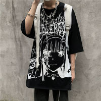 QWEEK Gothic Dark Anime T-shirt Graphic T Shirt Streetwear Manga Vintage Japanese Harajuku Gothic Goth Tee Shirt Top 2021 Kpop