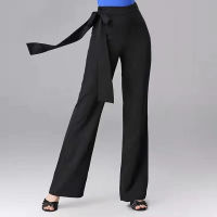 Spot parcel post High Waist Wide Leg Pants Slim Fit Slimming Jump *** Pants Latin Dance Standard Ballroom Dancing Trousers Business Pants