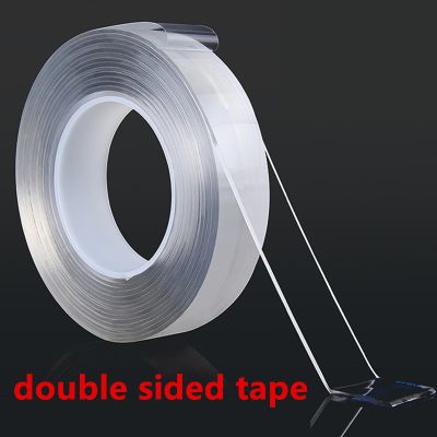 【CW】 1mm Transparent Sided Tape Wall Stickers Reusable Resistant Decoration Tapes