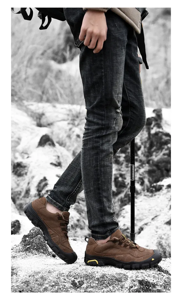 Men Casual Shoes Fashion Genuine Leather Vintage Flats Soft Rubber  Comfortable Retro Leisure Trekking Men's Shoes