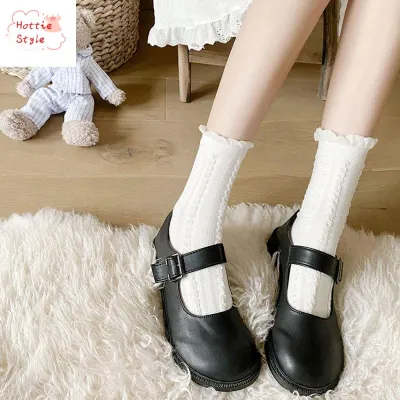 DGJKF หอมหวาน วินเทจ ลายทาง บิด สตรีท สไตล์ฮาราจูกุ ถุงเท้าโลลิต้านัวเนีย ถุงเท้า JK สีขาว ถุงเท้าผ้าฝ้ายผู้หญิง เพชร