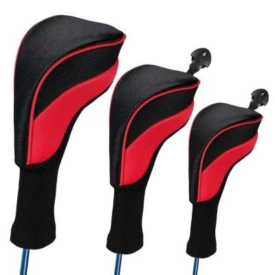 ✾❡❇ Universal golf club Headcover red blue Soft fabric For Driver Fairway 1 3 5 UT Clubs Covers Set Heads PU Leather Unisex