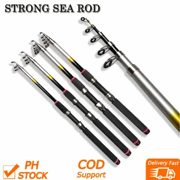 1.8M 2.1M 2.4M 2.7M 3.0M 3.6M 4.5M Portable Telescopic Fishing Rod Glass  Fiber Fishing Pole Travel Sea Fishing Spinning Rod (Size : 2.4m) (2.1m) ()