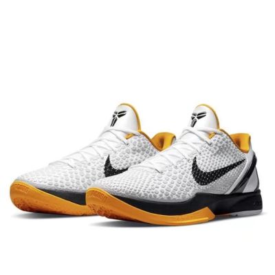 [HOT] Original✅ NK* K0be- 6 Pro R "White Del- Sol-" Black, White And Yellow Mens Sports Shoes Actual Basketball Shoes {Limited time offer}