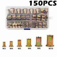 150PCS Alumimum/Stainless steel/Carbon Steeel M3-10 Flat Head Rivet Nut Kit Threaded Hardware Part