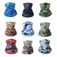 UV Protection Ice Silk Face Cover Neck Tube Outdoor Sports Bandana Scarf Breathable Hiking Scarf Neck Gaiter Camo Army Bandana