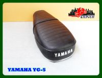 YAMAHA YG-5 YG5 "BLACK" COMPLETE DOUBLE SEAT with "CHROME" TRIM // เบาะรถมอเตอร์ไซค์ สีดำ มีคิ้วโครเมี่ยม สินค้าคุณภาพดี