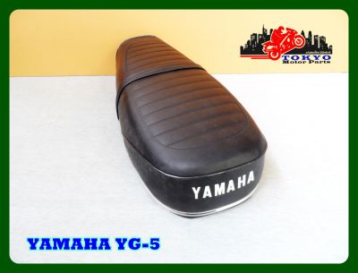 YAMAHA YG-5 YG5 "BLACK" COMPLETE DOUBLE SEAT with "CHROME" TRIM // เบาะรถมอเตอร์ไซค์ สีดำ มีคิ้วโครเมี่ยม สินค้าคุณภาพดี