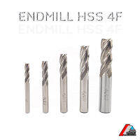 Endmill HSS 4F เอ็นมิลไฮสปีด งานกัดข้าง งานกัดร่องงาน คมตัด 4 ฟัน ยี่ห้อ HY Dia 1.5-16