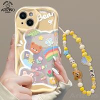 เคส Realme C55 C53 C35 C33 C3 C30 C21Y C25Y C25S C25 NarzoN55สร้อยข้อมือซิลิโคน C11 C2 C20 9i 10 5 5 5S 5i Narzo C15ไพร์มรุ้งเคสโทรศัพท์หมีดอกไม้