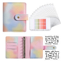 ใหม่ A7 Pu หนัง Budget Binder Notebook เงินสดซองระบบชุด Binder กระเป๋าเงิน Budget Saving Bill Organizer-ttlg4809