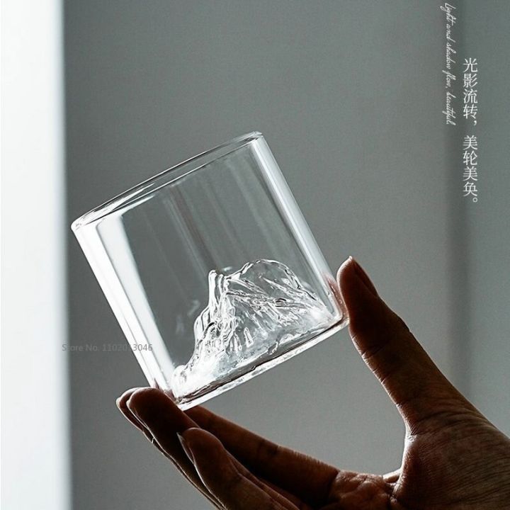 แก้ววิสกี้กล่องของขวัญถ้วยแฟชั่นแก้วภูเขาตื้นสไตล์ญี่ปุ่นสำหรับวิสกี้สไตล์ญี่ปุ่นจากกวางโจว