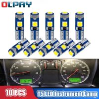 ⊙ 10Pcs T5 LED Bulb Car Instrument Lamp W3W W1.2W 12V Led Canbus Lights Car Interior Lights Dashboard Warming Lamp Indicator Wedge