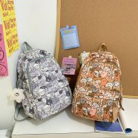 [COD] Cartoon 2022 New Personality Print Large Capacity Middle and School Student Schoolbag Female