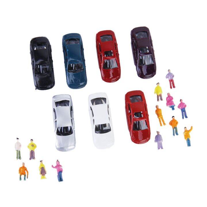 50pcs-painted-cars-model-train-layout-building-diorama-diorama-n-scale-1-150