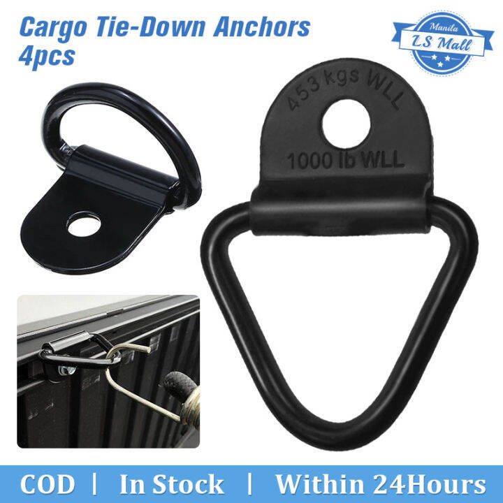 4pcs V Ring Cargo Tie Down Anchors Heavy Duty Black V Rings Boltsflush