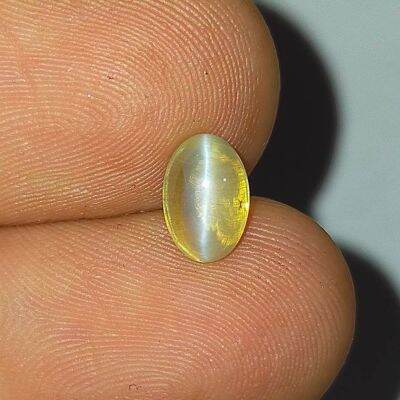 พลอย ตาแมว คริโซเบริล ไพฑูรย์ ดิบ แท้ ธรรมชาติ ( Unheated Natural Chrysoberyl ) หนัก 1.94 กะรัต