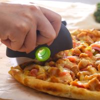 Stainless Steel Pizza Cutter Washable Pancake Knife Round Wheel Cutting Knife For Pizza With Lid Dough Pastry Slicer KitchenTool