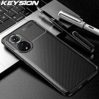 （ใหม่）เคสกันกระแทก KEYSION สำหรับ Honor 50 50 Lite เนื้อคาร์บอนไฟเบอร์ซิลิโคนโทรศัพท์ฝาหลังสำหรับ Huawei Nova 8i 9