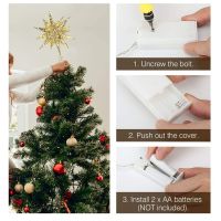 Christmas Tree LED Star Tree Topper Battery Operated Treetop Decoration Hanging Xmas Decoration Ornament Topper