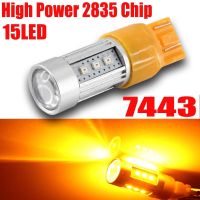 2Pcs Auto Car WhiteAmberYellowRed 15W 2835-SMD 800Lms LED T20 7443 Projector Len Turn Signal Brake Tail Stop Light Bulb