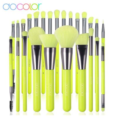Docolor Professional Neon Green Makeup Brush Set Foundation  Blending Face Powder Blush Concealers Eye Shadows Makeup Brush Set Makeup Brushes Sets